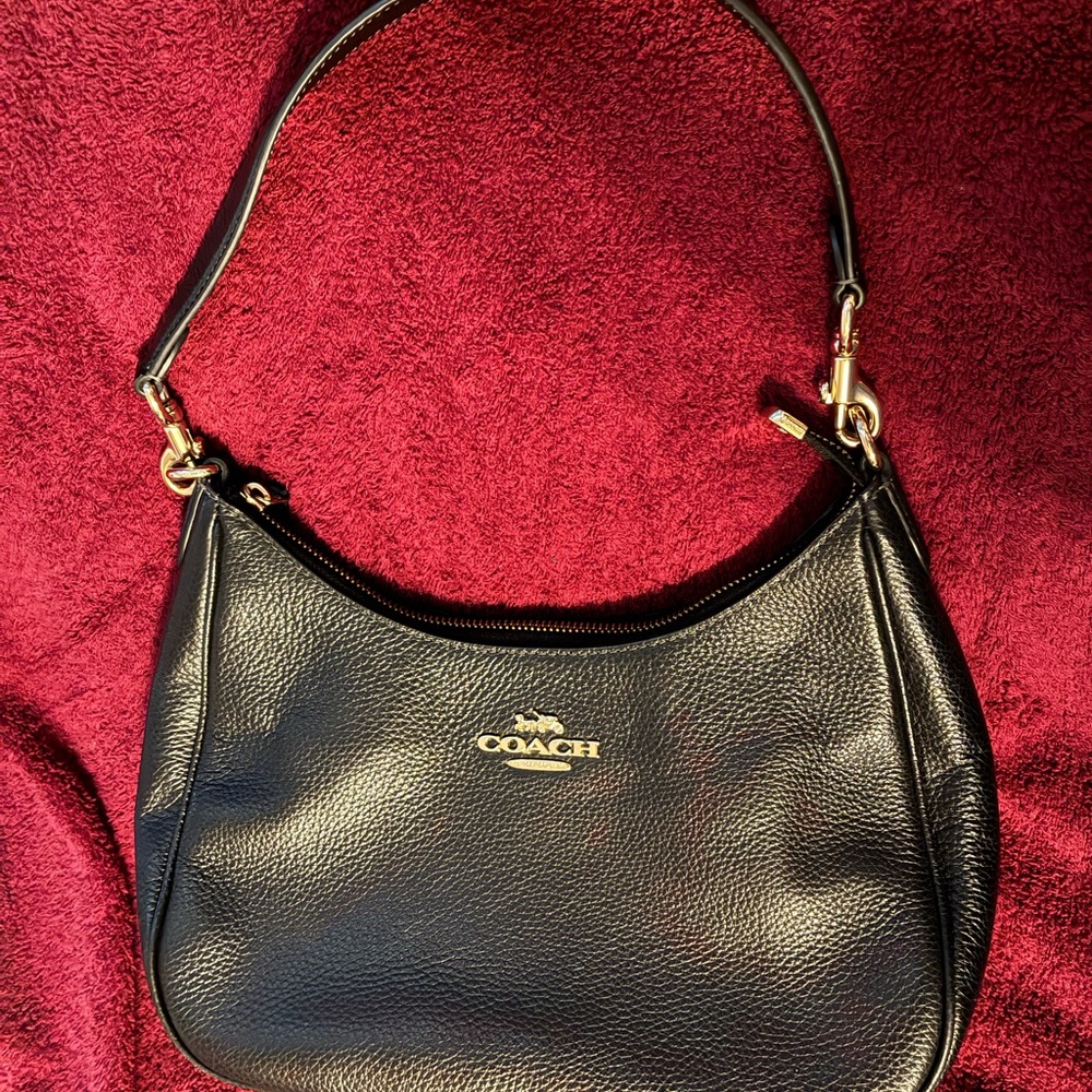 Coach Terri Hobo Pebbled Leather Shoulder Bag